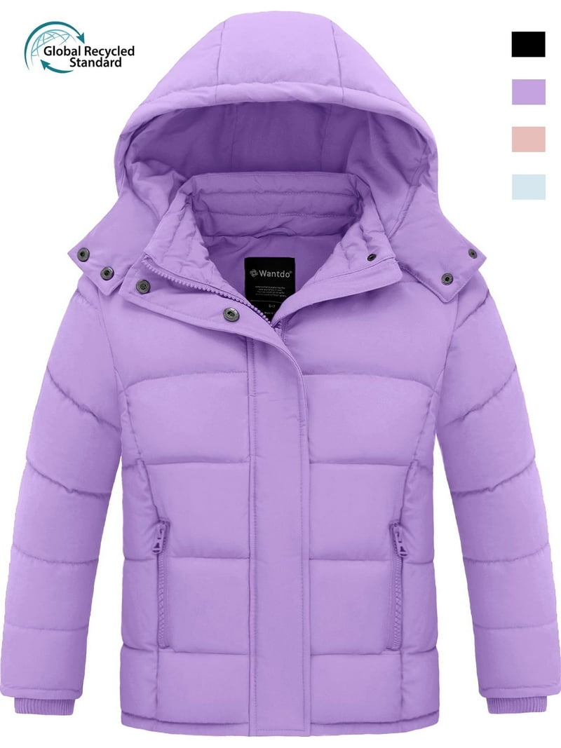 Wantdo Girl's Winter Coat Padded Winter Jacket Warm Winter Puffer