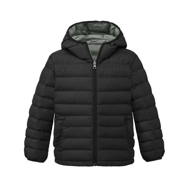 Wantdo Girl's Winter Coat Portable Puffer Jacket Windproof Outerwear with Hood Black 8