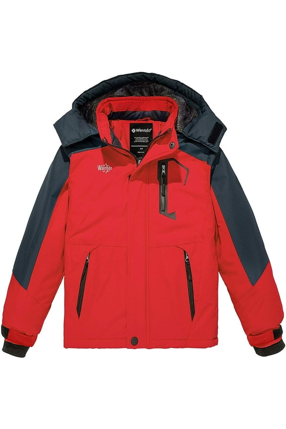 Kid's Winter Coat Warm Winter Jacket Breathable Skiing Jacket Red 14/16