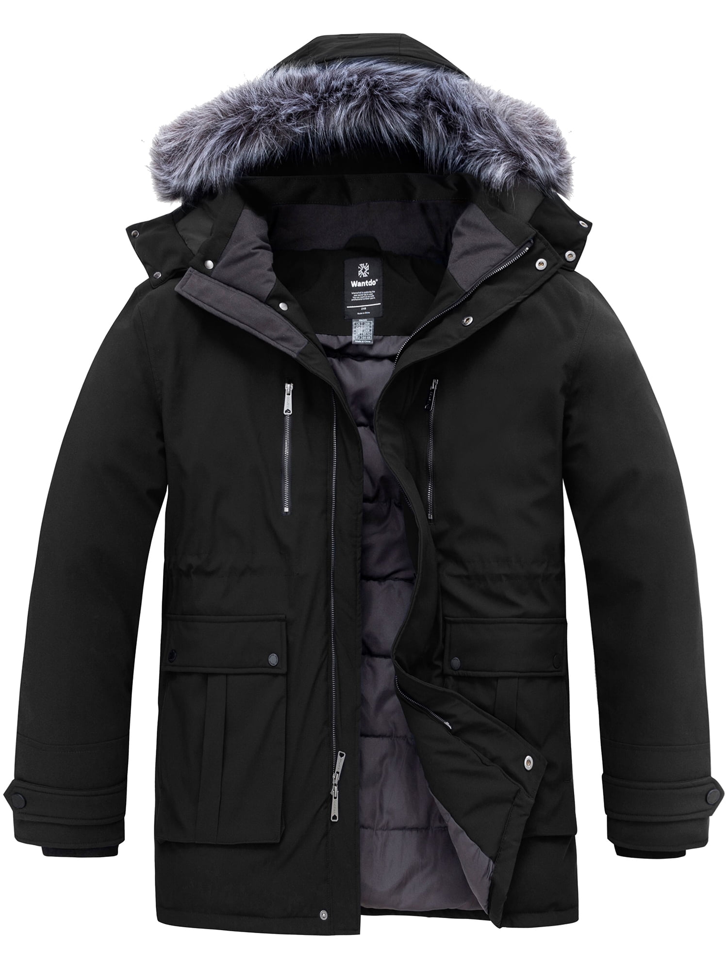 Wantdo Men's Big and Tall Winter Coat Causal Parka Jacket with