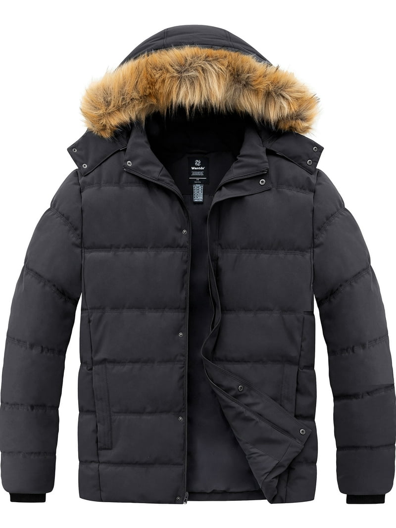 Winter Coat Mens Padded Fur Hood Jacket Best Selling Warm Winter