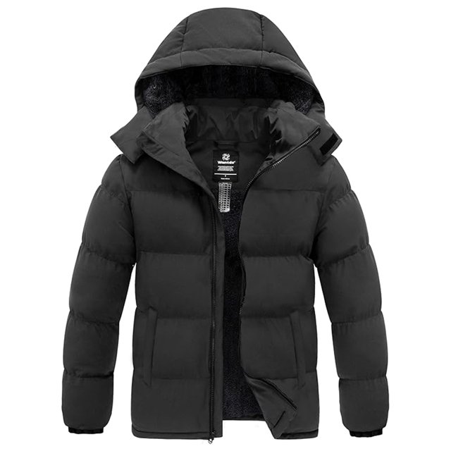 Wantdo Men's Bubble Jacket Waterproof Rain Jacket Winter Coat (Dark