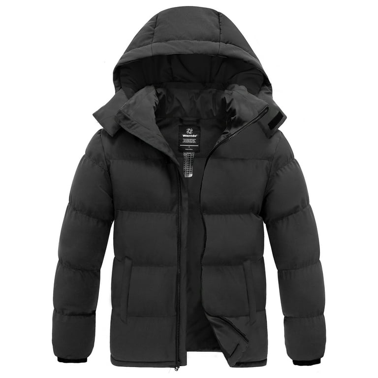 Wantdo Men s Winter Coat Waterproof Puffer Jacket Heavy Winter Jacket with Hood Dark Gray S Walmart