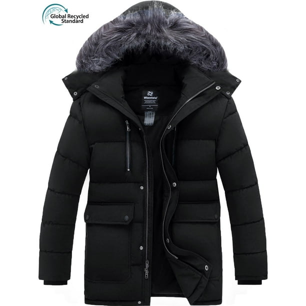 Wantdo Men's Plus Size Coat Hooded Puffer Jacket Warm Thicken