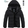 thumbnail image 1 of Wantdo Men's Plus Size Coat Recycled Thicken Insulated Winter Coat Warm Winter Jacket Hooded Black XL, 1 of 12