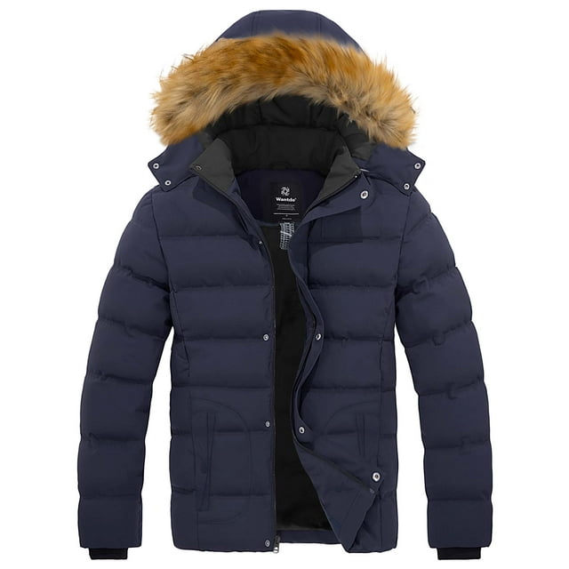 Wantdo Men's Puffer Jacket Winter Puffer Coat Warm Outwear Jacket with ...