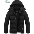 thumbnail image 1 of Wantdo Men's Recycled Winter Coat Warm Quilted Winter Jacket Recycled Puffer Jacket with Removable Hood Black L, 1 of 9