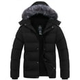 thumbnail image 1 of Wantdo Men's Recycled Winter Hooded Jacket Insulated Winter Coat with Removable Faux Fur Hood Black XL, 1 of 10