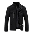 thumbnail image 1 of Wantdo Men's Spring Jacket Stand Collar Lightweight Jacket Black L, 1 of 8