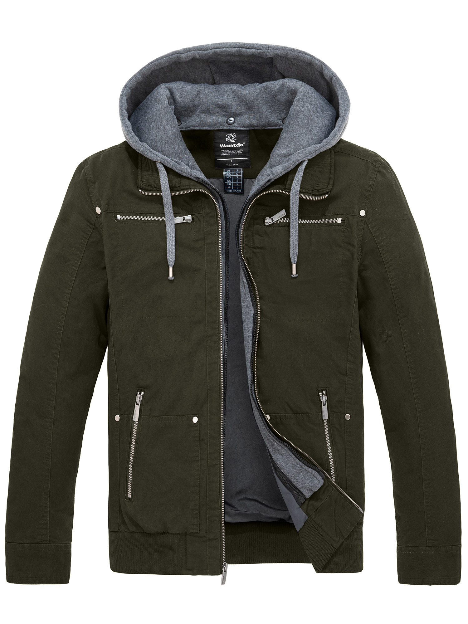 Wantdo Women’s Army Green Military Parka – Fleece-Lined Winter Jacket With Removable Hood & Cargo Pockets