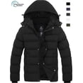 thumbnail image 1 of Wantdo Men's Winter Coat Hooded Winter Jacket Warm Puffer Jacket Black L, 1 of 11