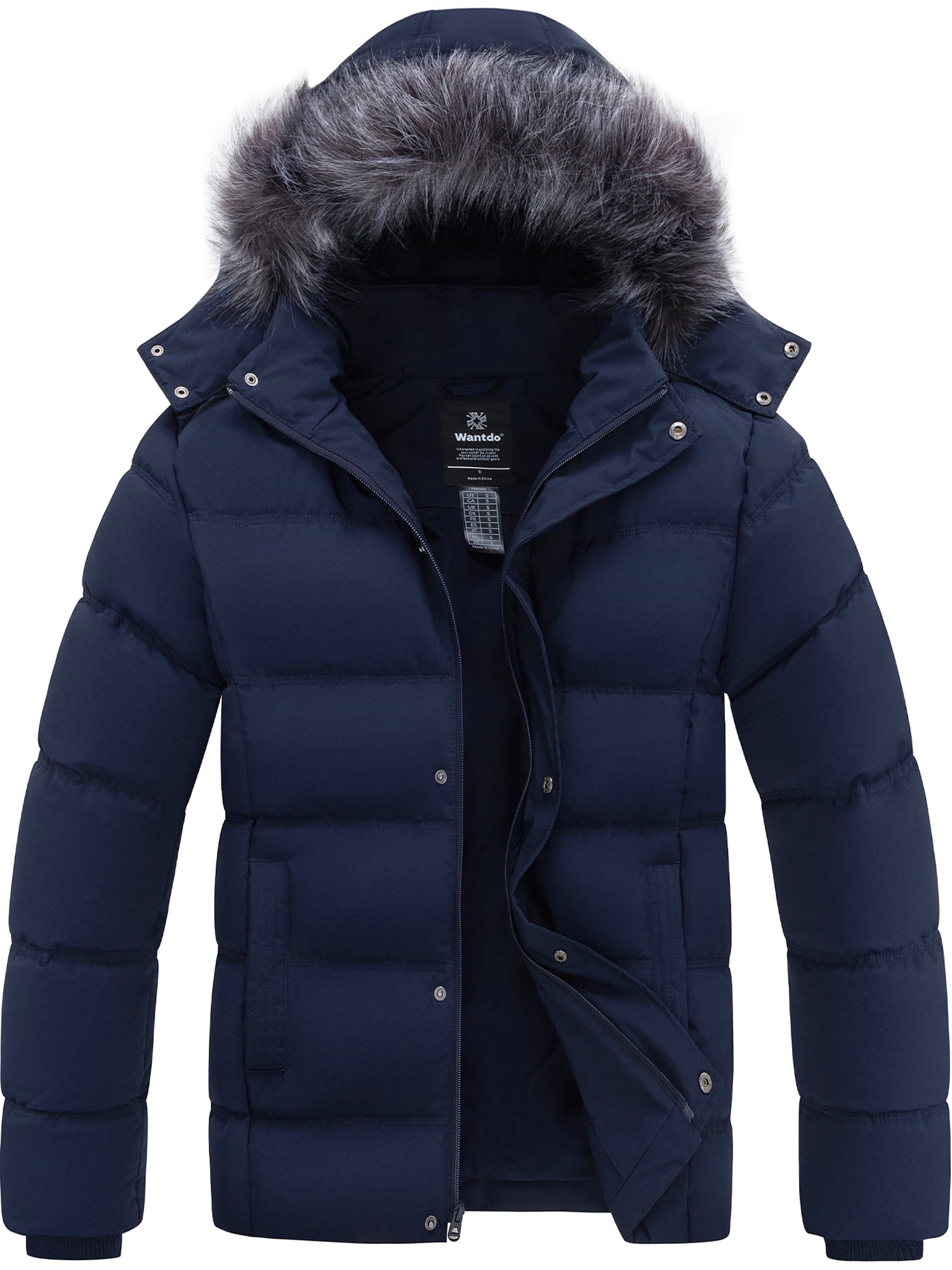 Wantdo Men's Recycled Winter Coat Insulated Winter Jacket Waterproof
