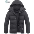 thumbnail image 1 of Wantdo Men's Winter Jacket Recycled Hooded Thicken Winter Coat Windproof Windbreaker Jacket Dark Gray M, 1 of 9
