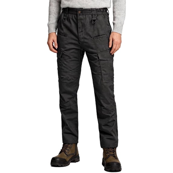 Wantdo Men's Pants Ripstop Cargo Pants Hiking Work Pants Black 34x30