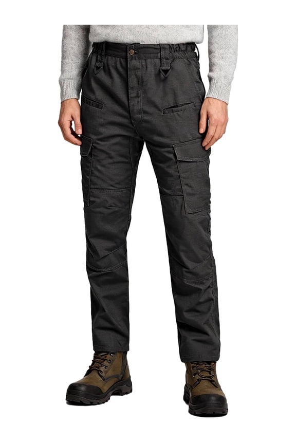 Men's Cargo Pants Tactical Pants Utility Ripstop Lightweight EDC Work Hiking Pants Black 32x32