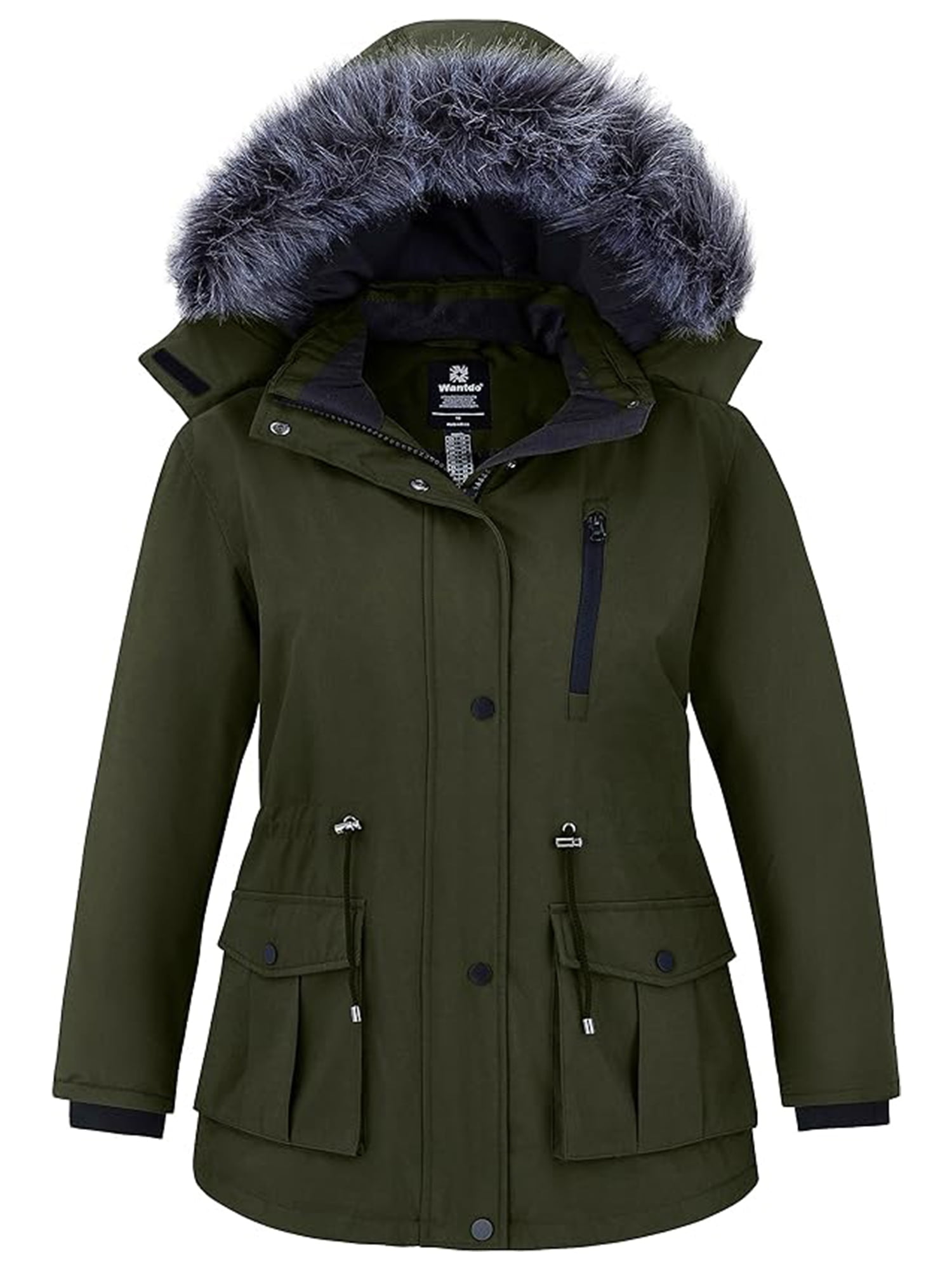 Wantdo Plus Size Winter Coat for Women Puffer Jacket Waterproof Parka ...