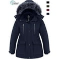 thumbnail image 1 of Wantdo Women's Big and Tall Winter Jacket Quilted Hooded Winter Coat Windproof Puffer Parka Jacket Navy 5XL, 1 of 7