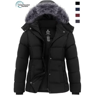Wantdo Women's Coat Warm Winer Puffer Jacket Water Resistant Outerwear Jacket Black XL