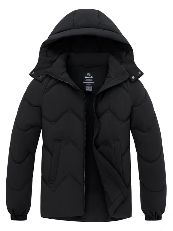 Women's Plus Size Winter Jacket Windproof Puffer Jacket Warm Winter Fleece Coat Black 4X-Large Plus