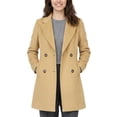 thumbnail image 1 of Wantdo Women's Pea Coat Double Breasted Peacoat Warm Winter Coat Knee-Length Trench Coat Khaki M, 1 of 14