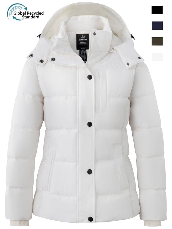 Women's Winter Coats Quilted Short Winter Puffer Jacket Stylish Puffer Coats White 3XL