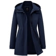 thumbnail image 1 of Wantdo Ladies' Plus Size Detachable Hood Rain Jacket Warm Windproof Waterproof Lightweight Jacket for Hiking Navy 2XL, 1 of 8