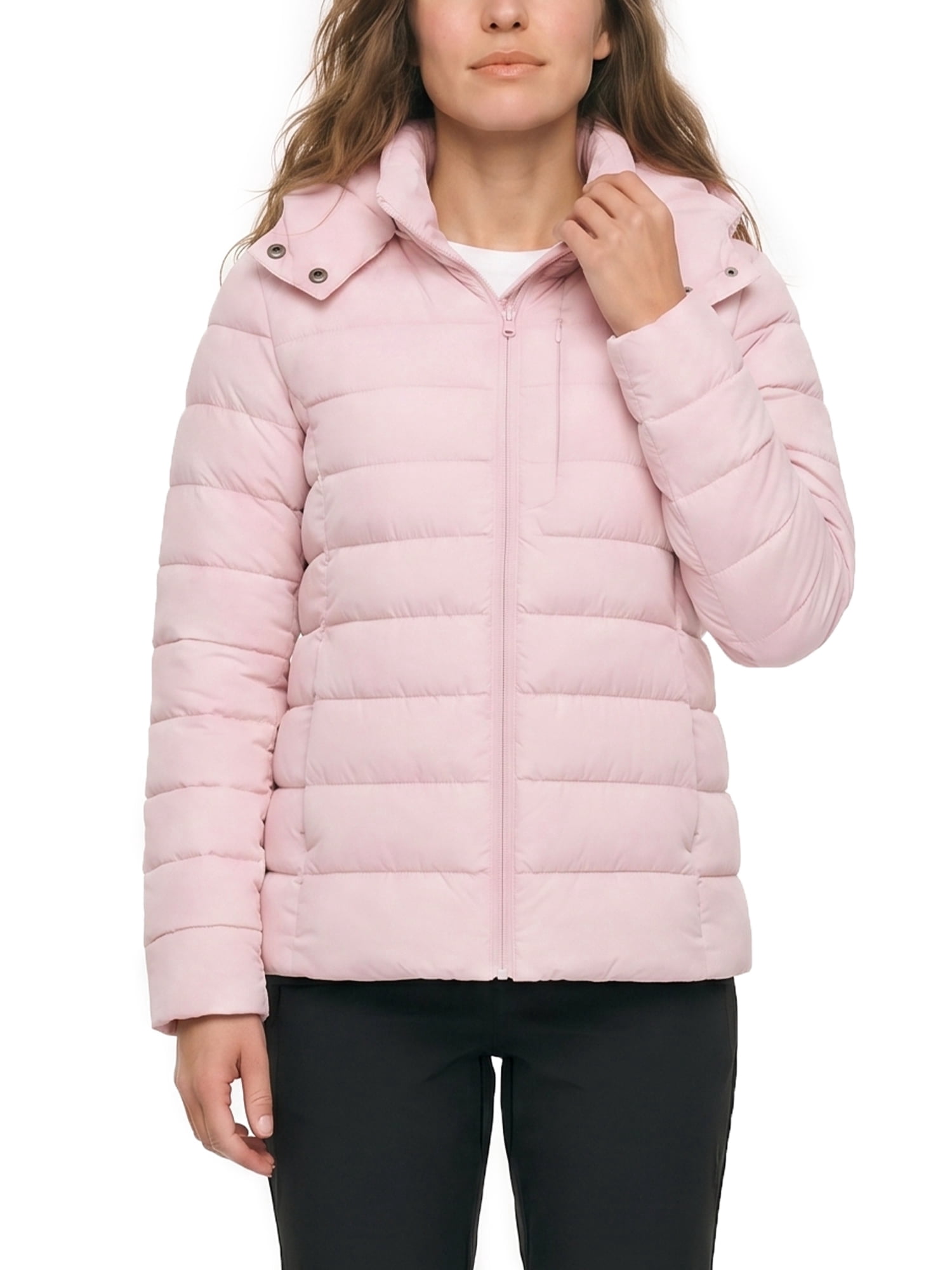 Wantdo Women's Winter Coat Warm Hooded Winter Jacket Quilted Winter Puffer Coat Pink XL