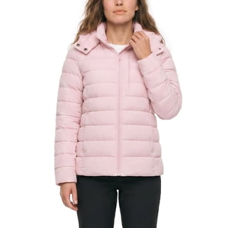 Wantdo Women's Winter Coat Windproof Hooded Puffer Jacket Warm Winter Fleece Coat Pink M