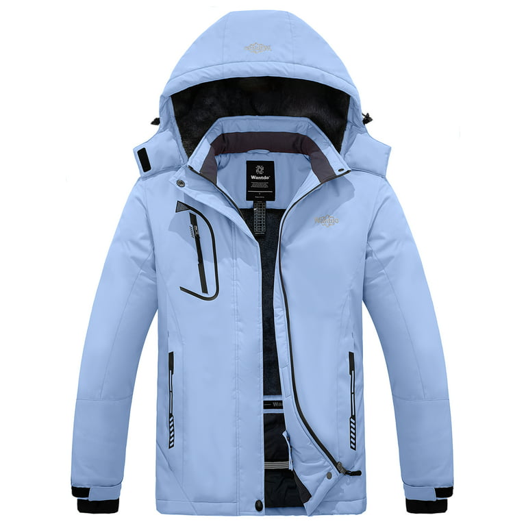 Wantdo Women's Mountain Windproof Winter Coat Waterproof Ski Jacket Light  Blue Medium