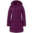 thumbnail image 1 of Wantdo Women's Warm Spring Coat Waterproof Hooded Padded Lightweight Jacket for Travel Dark Purple M, 1 of 9