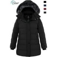 thumbnail image 1 of Wantdo Women's Plus Size Coat Quilted Winter Puffer Jacket Thicken Hooded Parka Coat Black 2XL, 1 of 7