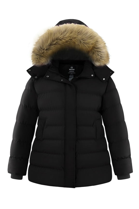 Women's Plus Size Coat Waterproof Winter Coat Warm Parka Jacket Black 3X