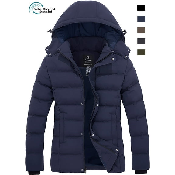 Wantdo Women's Plus Size Coat Windproof Winter Jacket Waterproof Puffer Jacket Navy XL