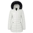 thumbnail image 1 of Wantdo Women's Plus Size Jacket Insulated Mid-length Winter Coat Windproof Snow Travel Jacket White 2XL, 1 of 8