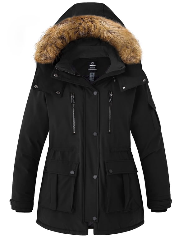 Women's Plus Size Puffer Coat Waterproof Winter Jacket Warm Parka Jacket Black 3X