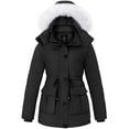 thumbnail image 1 of Wantdo Women's Plus Size Recycled Snow Coat Waterproof Winter Parka with Breathable Lining & Adjustable Hood Black 3XL, 1 of 9