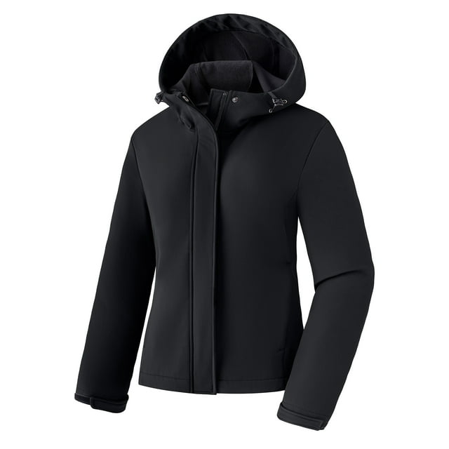 Wantdo Women's Plus Size Softshell Jacket Fleece Lined Hooded Soft