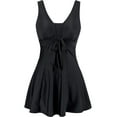 thumbnail image 1 of Wantdo Women's Plus Size Swim Dress One-Piece Swimwear Swimsuits Tummy Control Black 16/18, 1 of 5