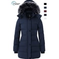 thumbnail image 1 of Wantdo Women's Plus Size Waterproof Coat Windproof Puffer Coat Quilted Winter Parka Navy 2XL, 1 of 13