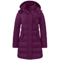 thumbnail image 1 of Wantdo Women's Spring & Fall Parka Windproof Lightweight Quilted Coat with Hood Dark Purple 2XL, 1 of 9
