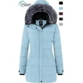thumbnail image 1 of Wantdo Women's Plus Size Winter Coat Hooded Winter Jacket Casual Puffy Jacket Blue XL, 1 of 8