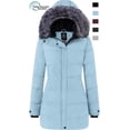 thumbnail image 1 of Wantdo Women's Plus Size Winter Coat Hooded Winter Jacket Casual Puffy Jacket Blue XL, 1 of 10