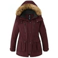 thumbnail image 1 of Wantdo Women's Plus Size Winter Jacket Warm Puffer Coat Windproof Parka Jacket Wine Red 2X, 1 of 9