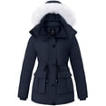 thumbnail image 1 of Wantdo Women's Plus Size Winter Parka Waterproof Padded Jacket Thickened Winter Coat with Removable Hood Navy XL, 1 of 9