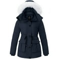 thumbnail image 1 of Wantdo Women's Plus Size Winter Parka Waterproof Padded Jacket Thickened Winter Coat with Removable Hood Navy XL, 1 of 13