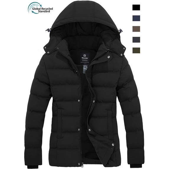 Wantdo Women's Winter Coat Warm Winter Jacket Waterproof Puffer Jacket Black M