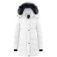 thumbnail image 1 of Wantdo Women's Puffer Jacket Long Winter Parka Jacket Warm Puffy Coat with Hood White S, 1 of 9