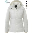 thumbnail image 1 of Wantdo Women's Puffer Jacket Recycled Padded Winter Jacket Puffy Coat with Removable Hood White XL, 1 of 12
