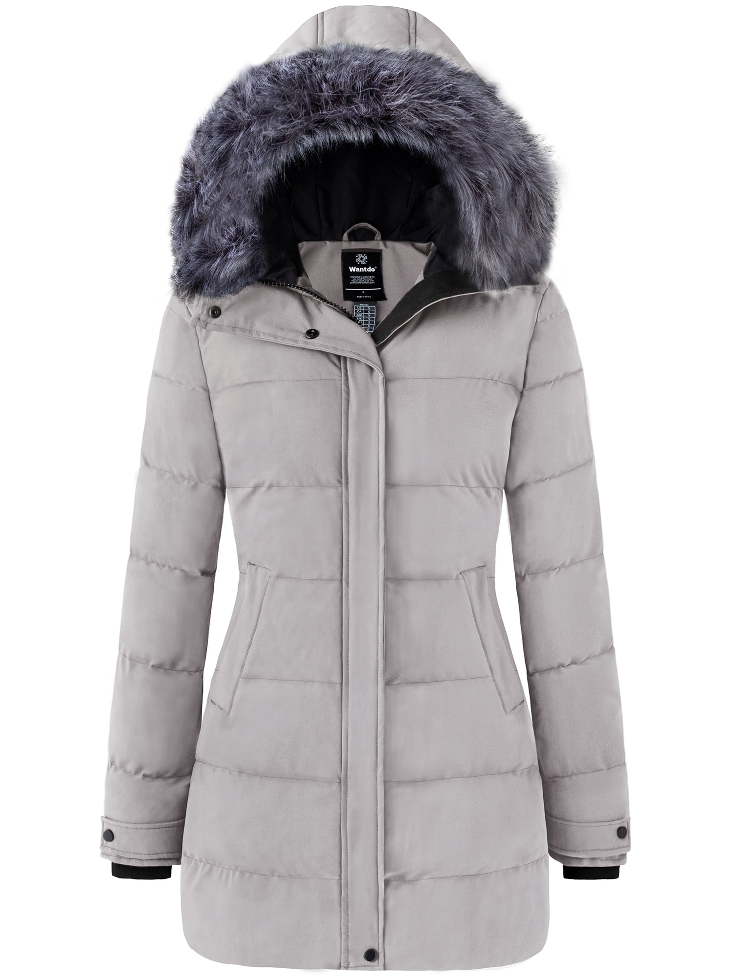 Wantdo Women's Puffer Jacket Thickened Winter Coat Parka Coat with ...