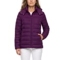thumbnail image 1 of Wantdo Women's Puffy Coat Lightweight Recycled Fleece Jacket Puffer Jacket with Hood Dark Purple 2XL, 1 of 7